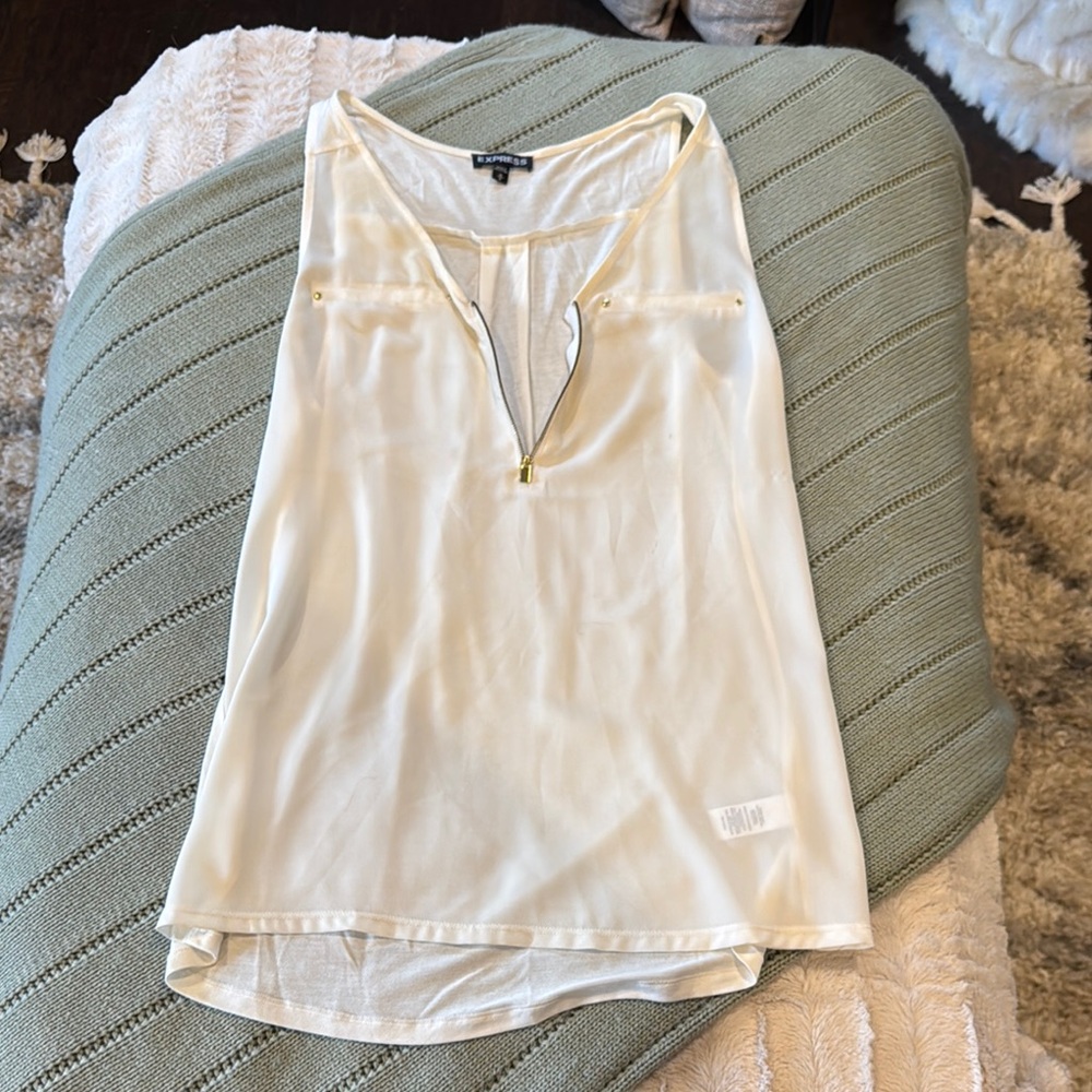 Express Ivory Sleeveless Top